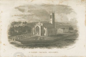 Burslem - Igreja de São Paulo: gravura em aço, nº [c 1830] de Unbekannt