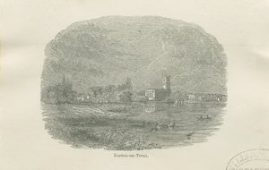 Burton-upon-Trent - Igreja Velha: gravura em xilogravura com vinheta, séc. de Unbekannt