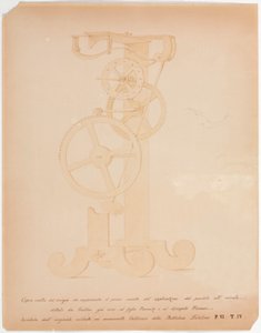 RELÓGIO, GERAL Desenho da Proposta de Aplicação do Pêndulo Galileo, c 1642 de Unbekannt