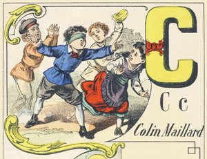 C: colin-maillard - Alfabeto de jogos, c.1890 (ilustração) de Unbekannt