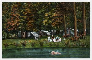 Acampamento nos EUA, c.1910 (gravura) de Unbekannter Künstler