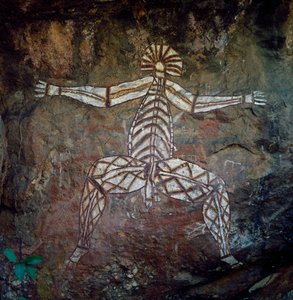Pintura rupestre, Terra de Arnhem, Território do Norte, Austrália, cultura aborígene