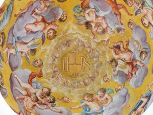 Afresco de tecto, Mausoléu dos Habsburgos, Graz, Estíria, Áustria, Europa (foto) de Unbekannter Künstler