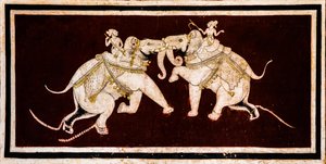 Pátio Chittra Shala com pinturas finas virtuosas, Taragarh Fort, Bundi, Bundi, Rajasthan, Índia, Ásia (foto) de Unbekannter Künstler