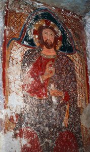 Cristo Mestre, fresco na cripta, Santuário de Maria das Escadas (século XVIII), Massafra, Puglia, Itália de William M. Timlin