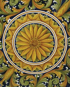 Grande plano de uma mesa, Caltagirone, Itália de William M. Timlin