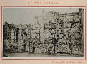Commune de Paris (1871): vista das ruínas da Rue Royale em Paris, em maio de 1871. Fotografia de Pierre Pepetit. Impressão em papelão, Dim. 9x5,4 cm de Unbekannt