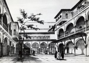 Pátio da fortaleza de Kasbah em Argel de J.B. and Brown J. Rowbotham