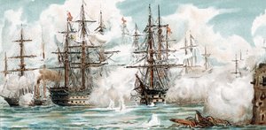 Guerra da Crimeia - Bombardeamento de Sebastopol de Unbekannter Künstler