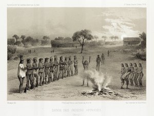 Dança dos Índios Apinágio, Brasil, c 1843-1847 de Unbekannt