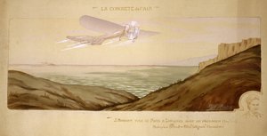 Início da aviação : John Moisant faz o primeiro transporte de passageiros sobre o Canal com o seu mecânico no seu avião Bleriot de dois lugares no dia 17 de Agosto de 1910 de Unbekannt