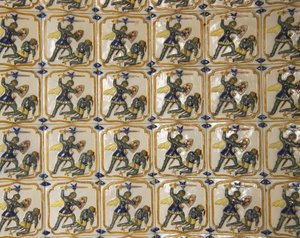 Detalhe de uma parede de azulejos de Unbekannt