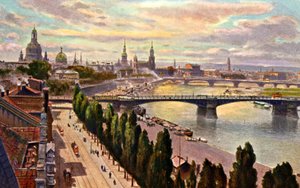 Dresden Vista da cidade de Unbekannter Künstler
