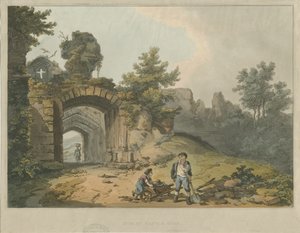 Dudley Castle - The Keep: gravura em aquatinta colorida, nd [ 19th cent] de Unbekannt
