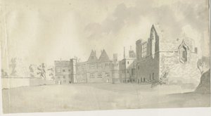 Castelo de Dudley - The Keep: desenho em sépia, nd [c 1790] de Unbekannt