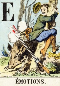 E: Emotions - The Hunting Alphabet, c.1890 (gravura) de Unbekannt