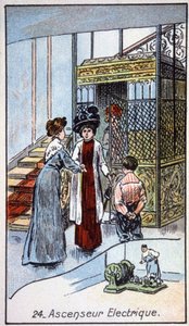 Elevador elétrico, c. 1910 (ilustração) de Unbekannter Künstler