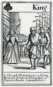 Elizabeth perante a Armada espanhola (gravura) de Unbekannter Künstler