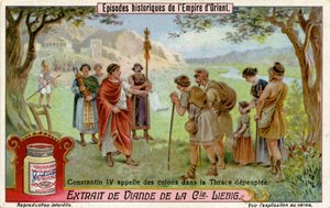O Imperador Constantino IV e os colonos de Unbekannt