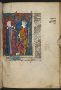 Esther e Ahasverus da Miscelânea de textos bíblicos e outros ("The Northern French Miscellany" ou anteriormente "The British Museum Miscellany") de Unbekannter Künstler