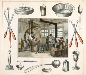 Fabricação, talheres O latoeiro, ou estanho de Unbekannt