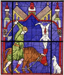 Fac-símile de um vitral da Catedral de Notre-Dame de Chartres que representa um talhante de Unbekannter Künstler