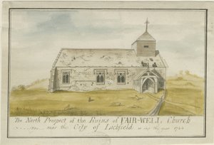 Igreja do adeus: desenho a caneta colorida, 1744 de Unbekannt