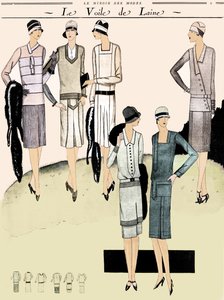 Vestidos da moda na primavera de 1928 de Unbekannter Künstler