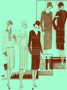 Moda: vestidos para a primavera de 1928 de Unbekannter Künstler