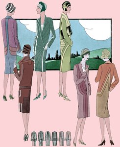 Moda: casacos leves na primavera de 1928 de Unbekannter Künstler