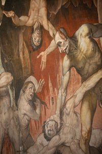 A catedral de Florença. Fresco retratando o inferno Florença Itália de Unbekannt