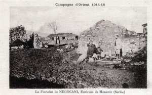 Primeira Guerra Mundial (1914-1918) - Campanha do Leste: Fonte Negocani na Sérvia (atualmente Macedoine) - Cartão Postal de William M. Timlin