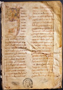 Primeira página de "Os Diálogos" de Gregoire I o Grande (manuscrito) de Unbekannter Künstler