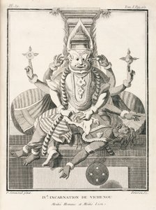 Quarta encarnação de Vishnu, meio-homem e meio-leão de Unbekannt