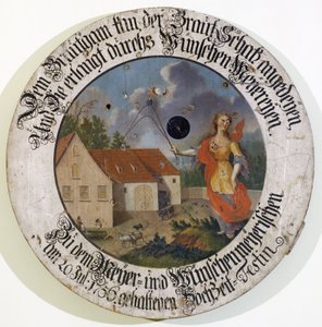 Museu Franconiano Feuchtwangen Middle Franconian Baviera Alemanha artilheiro alvo de casamentos de 1756 com a deusa Fortune de Unbekannt