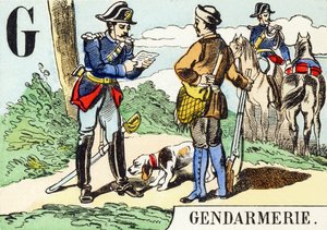 G : Gendarmerie - The Hunting Alphabet, c.1890 (gravura) de Unbekannt