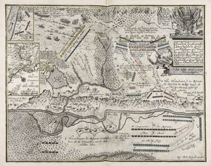 Esboço da gloriosa ação que teve lugar na região de Pultava, na Ucrânia, entre o exército do czarista Ma¨yl. Pedro I Ke¨yser da Grande Rússia e sua Majestade Real na Suécia Caroli XII em 27 de junho-8 de julho de 1709 de Unbekannter Künstler