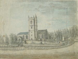 Igreja de Handsworth: pintura em aquarela, 1769 de Unbekannt