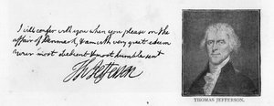 Caligrafia e assinatura de uma carta de Thomas Jefferson a John Paul Jones, escrita em Paris, em 11 de julho de Unbekannt