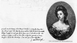 Caligrafia e assinatura de Sarah, Duquesa de Marlborough (caneta e tinta sobre papel) de Unbekannt