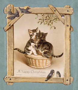 "Feliz Natal dizem os Gatinhos" (cromolitho) de Unbekannter Künstler