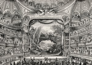 História do teatro: O teatro Variétés Amusantes em Paris (atualmente Théâtre-Francais) de Unbekannter Künstler