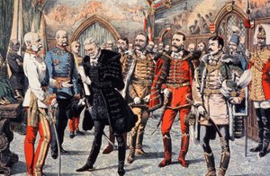 Dignitários húngaros recebidos por Francisco José I na Hungria de Unbekannter Künstler
