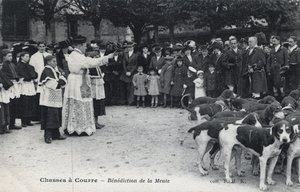 Caça: bênção da matilha de cães - Cartão postal no final do século XIX - início do século XX de Unbekannt