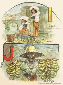I J : Itália , Jamaica - ABC dos dois mundos. Emile Guerin, editor, Paris, por volta de 1900. Dimensões : 27,5 x 21,5 cm de Unbekannt
