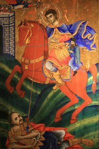 Ícone na igreja ortodoxa de São Dimitrios : Vida de São Dimitrios Thessalonique Grece de Unbekannt