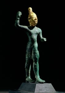 Ídolo do deus da tempestade Baal, da Síria, Idade do Bronze (c.1350-1250 AC) (bronze e ouro) de Unbekannt