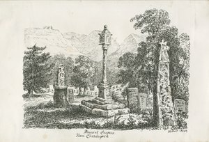 Igreja de Ilam - cruzes antigas: litografia, 1849 de Unbekannt