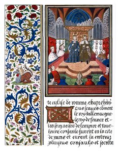 Página iluminada de Wenceslau e Carlos VI de Unbekannter Künstler
