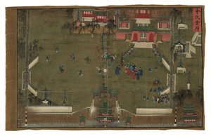 Éditos Imperiais sobre o General Qi Mian, dinastia Ming (tinta e cor sobre seda) de Unbekannter Künstler